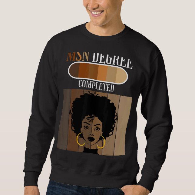 Moletom MSN Nurse Graus Alumni Formando Negro Afro (Frente)