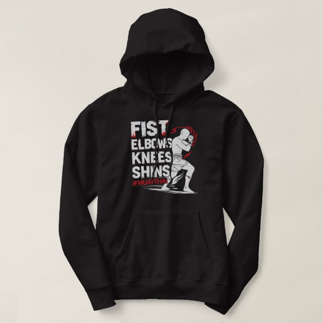 Moletom Muay Thai Fighter - Tailandesas Boxando Artes Marc (Frente do Design)