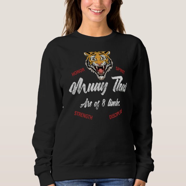 Moletom Muay Thai Tiger Face Tailandesa Boxing E Kickboxin (Frente)