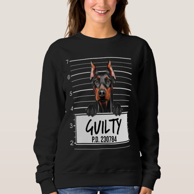 Moletom Mugshot do Doberman Pinscher Cachorro Culpado (Frente)