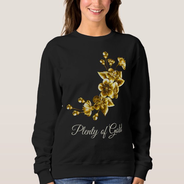 Moletom Muito Ouro Floral Elegante (Frente)