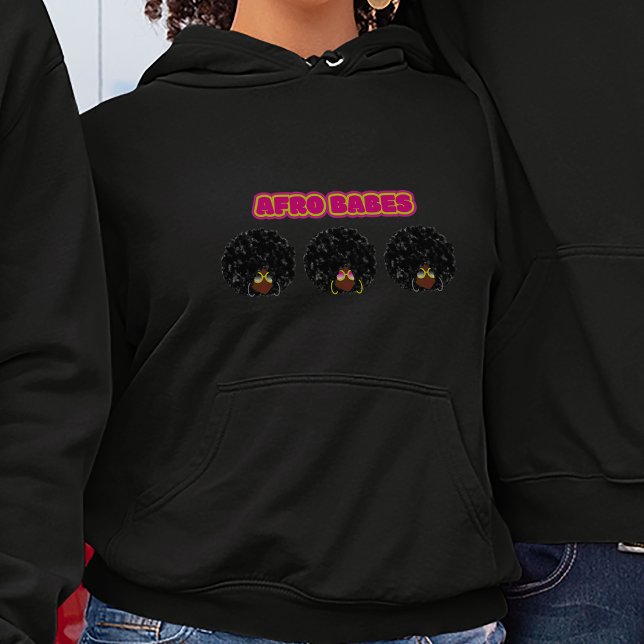 Moletom Mulher Afro-Americana - Afro Babes, Negra (Afro Babes Hoodie)