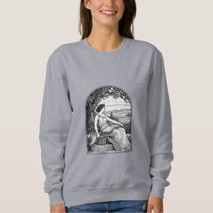 Moletom Mulher Art Nouveau Vintage Lendo Debaixo da Árvore