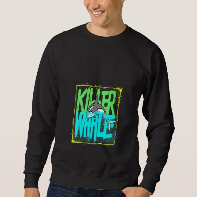 Moletom Mulher Assassina Oceano Orcas V-Neck (Frente)