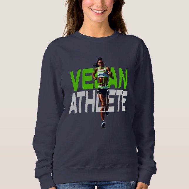 Moletom mulher atleta vegana, camisola vegana corredora (Frente)
