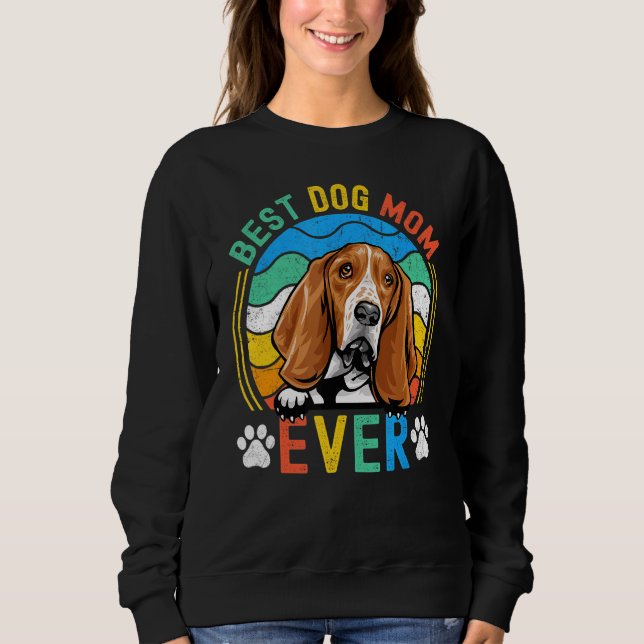 Moletom Mulher Basset Hound Melhor Cachorro Mãe Alguma Vez (Frente)