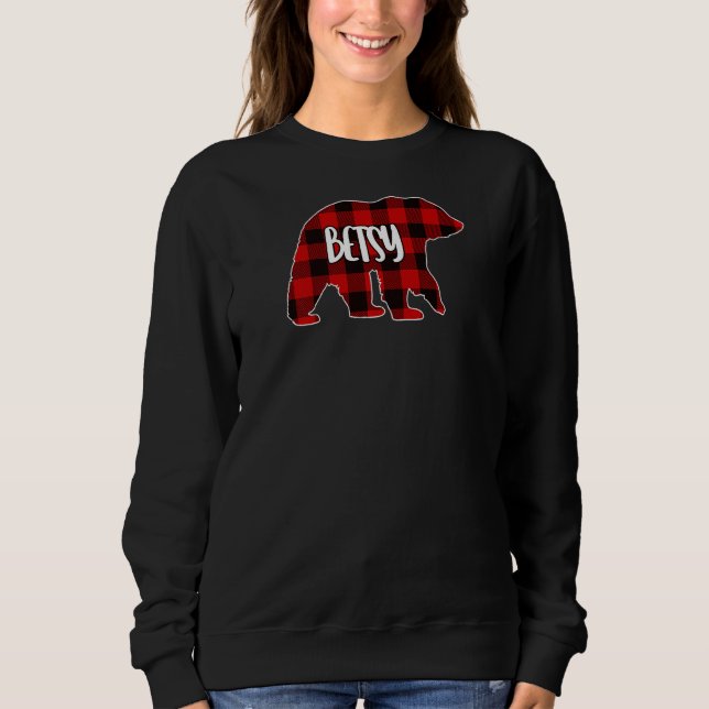 Moletom Mulher Betsy Bear Personalizada Christm Xadrez Red (Frente)