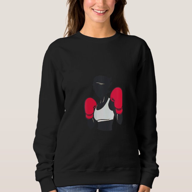 Moletom Mulher Boxer Vermelho Boxando Luvas Meninas Mulher (Frente)