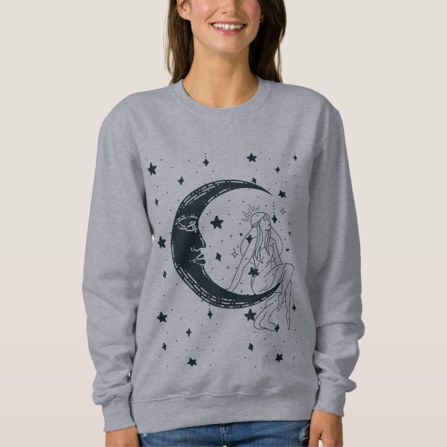 Moletom Mulher celestial,estrelas luas,boho,astronomia ele (Frente)