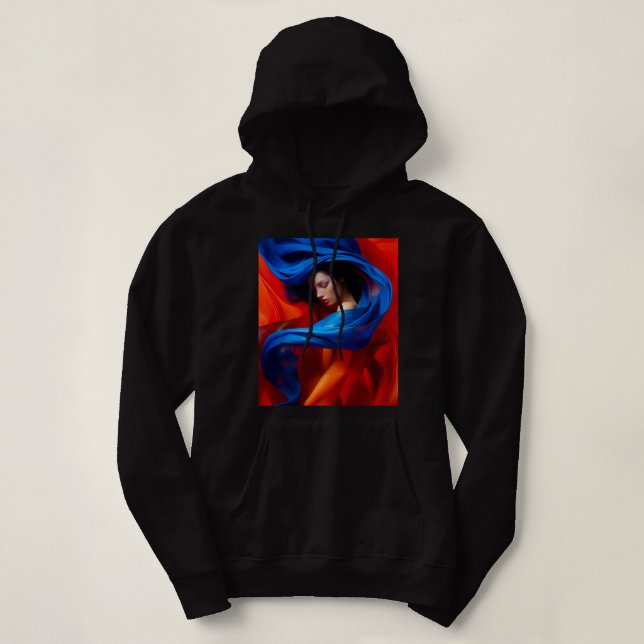 Moletom Mulher com Véu Azul Cobalto em Laranja (Frente do Design)