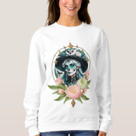 Moletom Mulher espantosa com uma espantosa maquiagem do cr