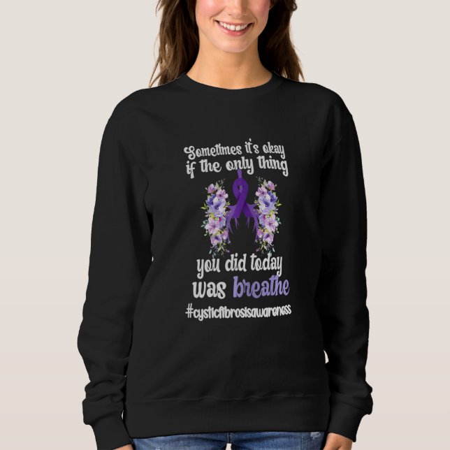 Moletom Mulher Fibrose Cística Flores De Guerreiro Roxo (Frente)