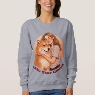 Moletom Mulher Fofa e Animal de Estimação Cachorro