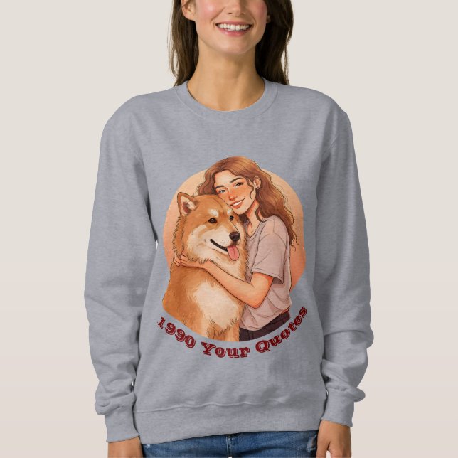 Moletom Mulher Fofa e Animal de Estimação Cachorro (Frente)