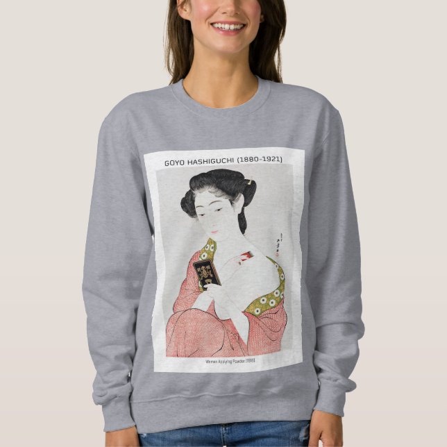 Moletom Mulher japonesa aplicando pó - Goyō Hashiguchi (Frente)