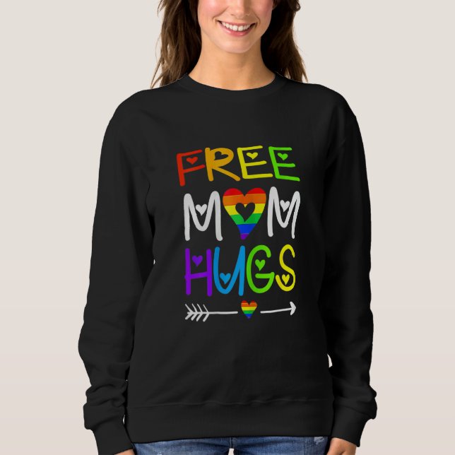 Moletom Mulher Liberta Mãe Abraça Arco Arco-Íris Orgulho L (Frente)