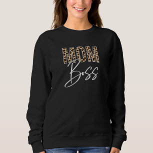 Moletom Mulher Mãe Chefe Com Leopardo Imprima Mãe Mãe Mãe