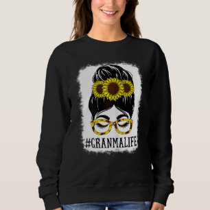 Moletom Mulher Mensagem Bun Granma Life Vovó Girassóis Cu