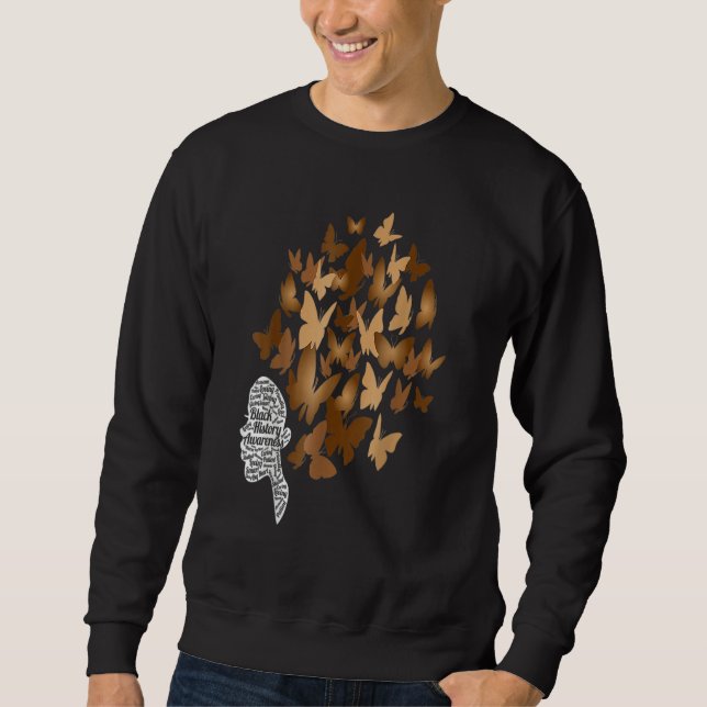 Moletom Mulher Negra Afro Borboleta Legal História Negra M (Frente)