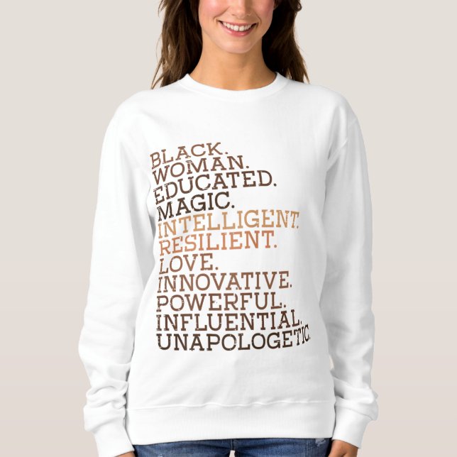 Moletom Mulher Negra Educada Mágica BHM - História African (Frente)