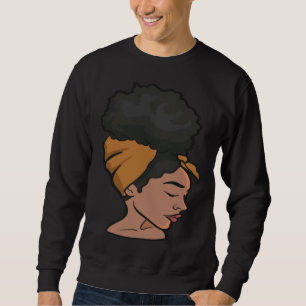 Moletom Mulher Negra Linda com Turbante de Cabelo Natural