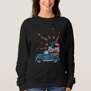 Moletom Mulher Patriótica 4 de julho Nanny Truck Sunflower