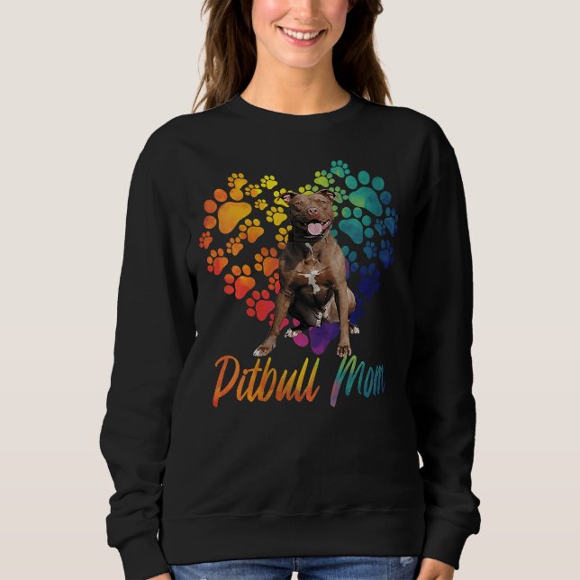 Moletom Mulher Pitbull Mamãe Engraçada Cachorro Lover Pitt (Frente)