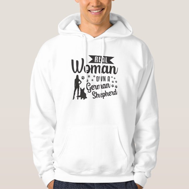 Moletom Mulher Real Possui Cães German shepherd Engraçados (Frente)