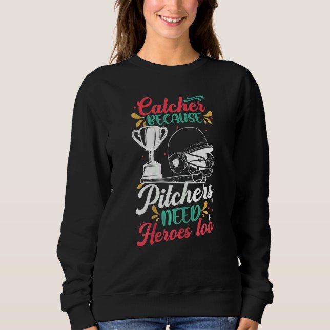 Moletom Mulher Softball Catcher Gráfico Mulheres Meninas S (Frente)