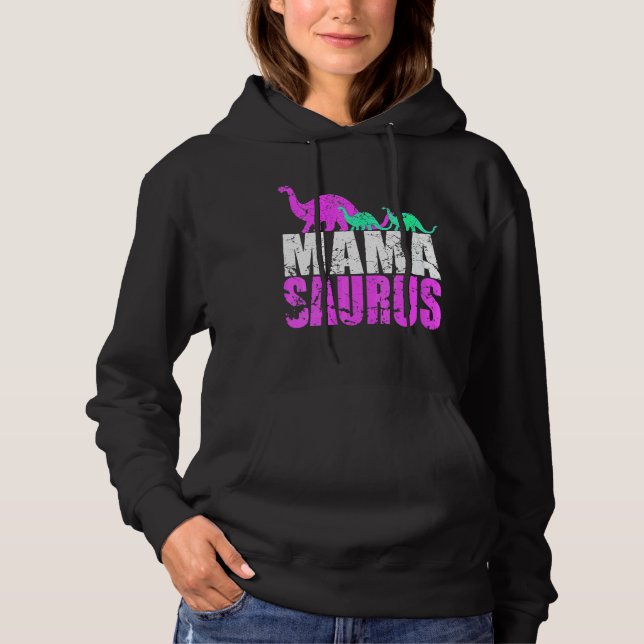 Moletom Mulher Solteiro Mama Saurus Dinosaur Para A Mãe (Frente)