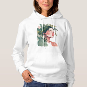 Moletom Mulher-tenra-plantada com cabelo feito de plantas