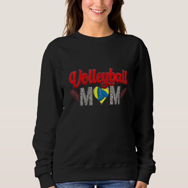 Moletom Mulher: Voleibol Mãe Leopardo Esportes Bola Mãe Mo (Frente)