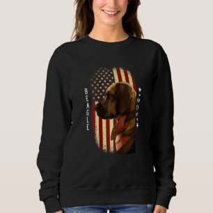 Moletom Mulheres Beagle Mãe Americana Bandeira Patriótica 