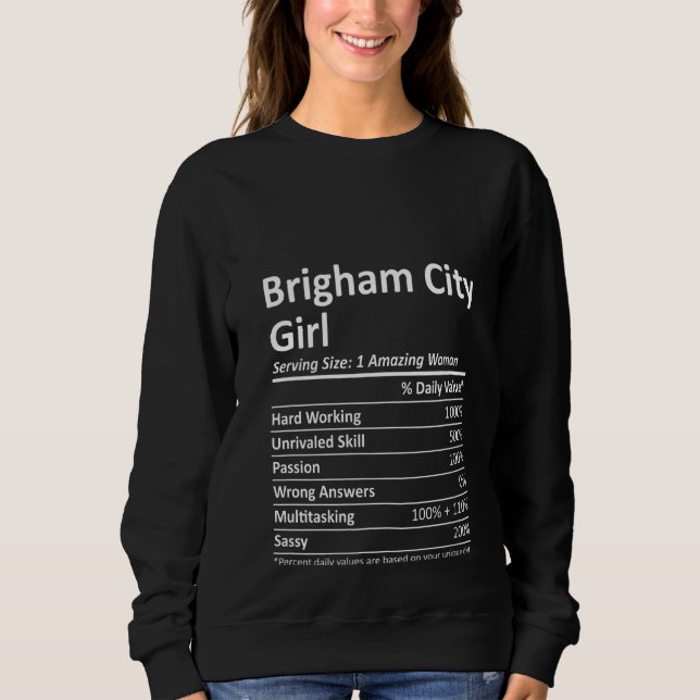 Moletom Mulheres Brigham City Girl Ut Utah Funny City Home (Frente)