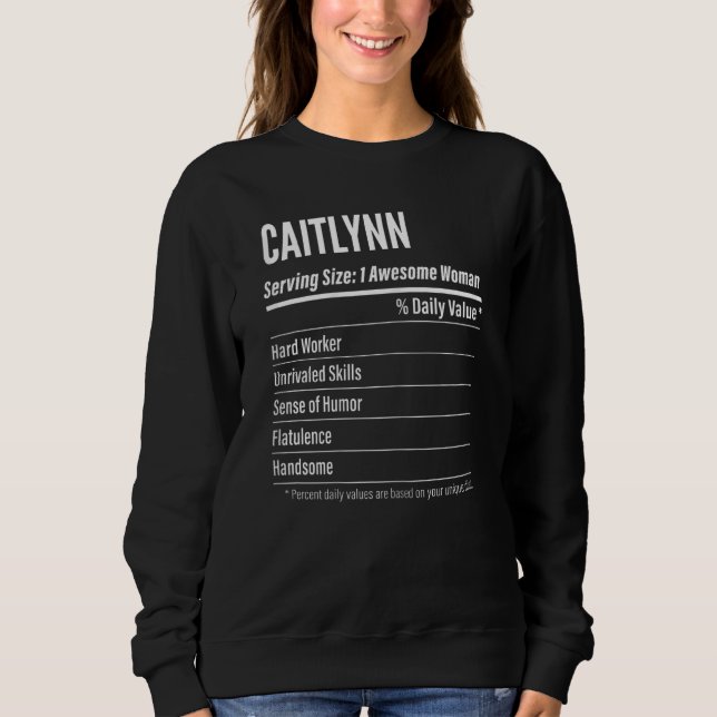Moletom Mulheres Caitlynn Fatos Nutricionais Que Servem Ca (Frente)
