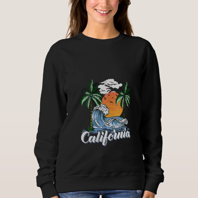 Moletom Mulheres California Tropical Sunset Cali Beach Ond (Frente)
