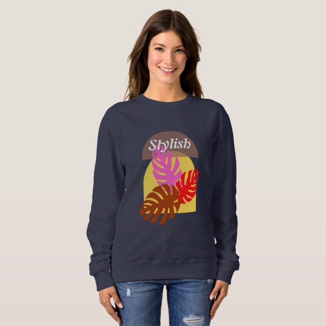 Moletom Mulheres Cinza Stylish Boho  (Frente Completa)