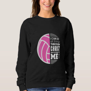Moletom Mulheres Cristãs De Voleibol Eu Posso Fazer Tudo P