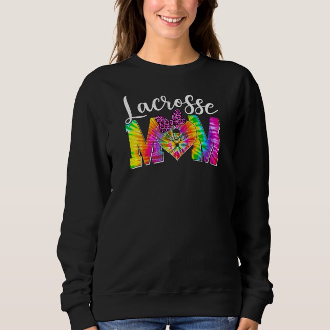 Moletom Mulheres Cute Lacrosse Mãe Tie Dye Esporte Leopard (Frente)