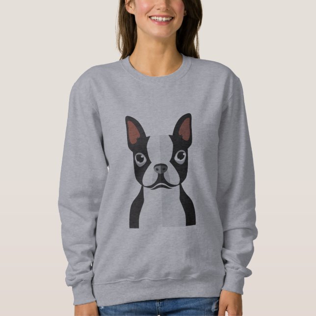 Moletom Mulheres da camisola de Boston Terrier (Frente)