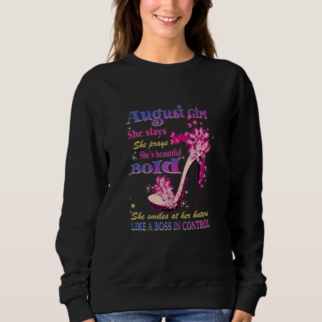 Moletom Mulheres de agosto Menina que Reza que é Bela (Frente)