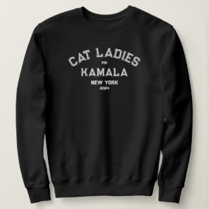 Moletom Mulheres De Gato Para Kamala 2024 Preto De Estado
