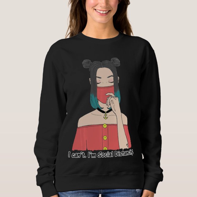 Moletom Mulheres Distantes Sociais Bons Quarentena Humo (Frente)