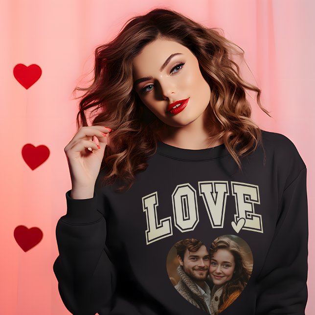 Moletom Mulheres do Coração do Namorados Romântico persona (Romantic Custom Valentine Heart Photo womens Sweatshirt)