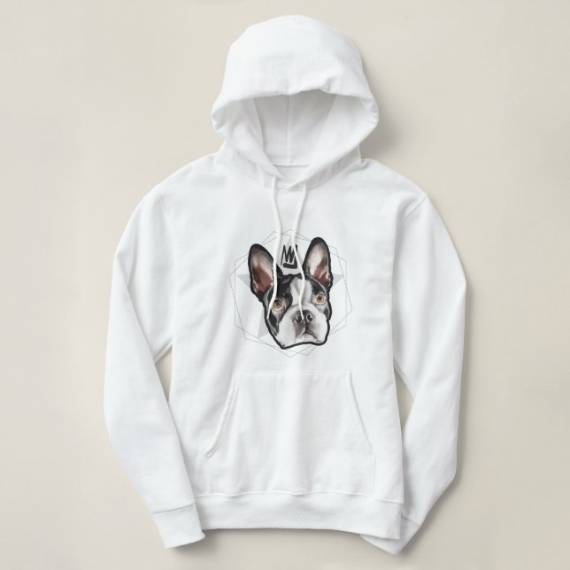 Moletom Mulheres do rei Boston Terrier (Frente do Design)