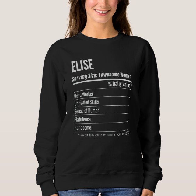 Moletom Mulheres Elise Fatos Nutricionais Que Servem De Ca (Frente)