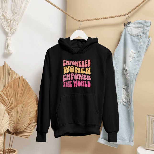 Moletom Mulheres empoderadas capacitam o mundo feminista (female empowerment black feminist hoodie)