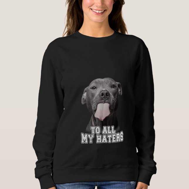 Moletom Mulheres Engraçadas Pitbull Para Todos Os Meus Inv (Frente)