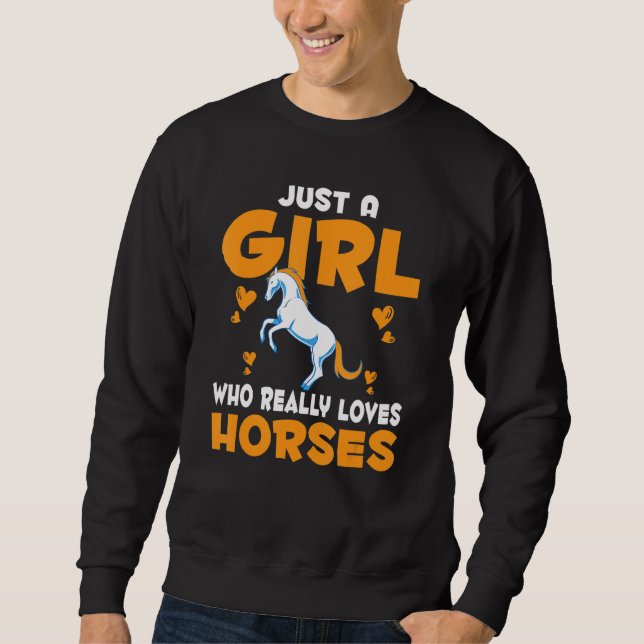 Moletom Mulheres Equestres Animais Apenas Uma Menina Que R (Frente)