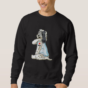 Moletom Mulheres Eu Amo Mãe Tatto Tibetan Terrier Mãe Cão